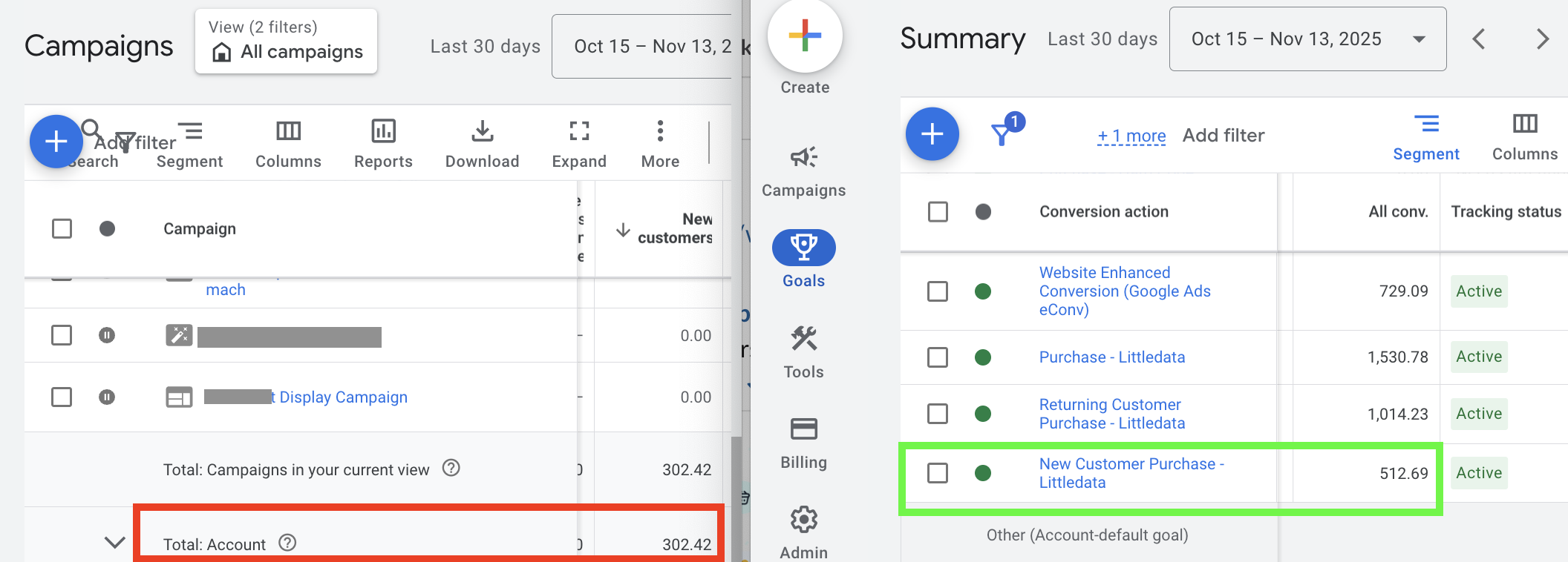 new cutomer metric in Google Ads