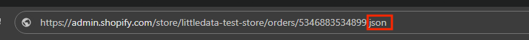 add .json to order in shopify admin