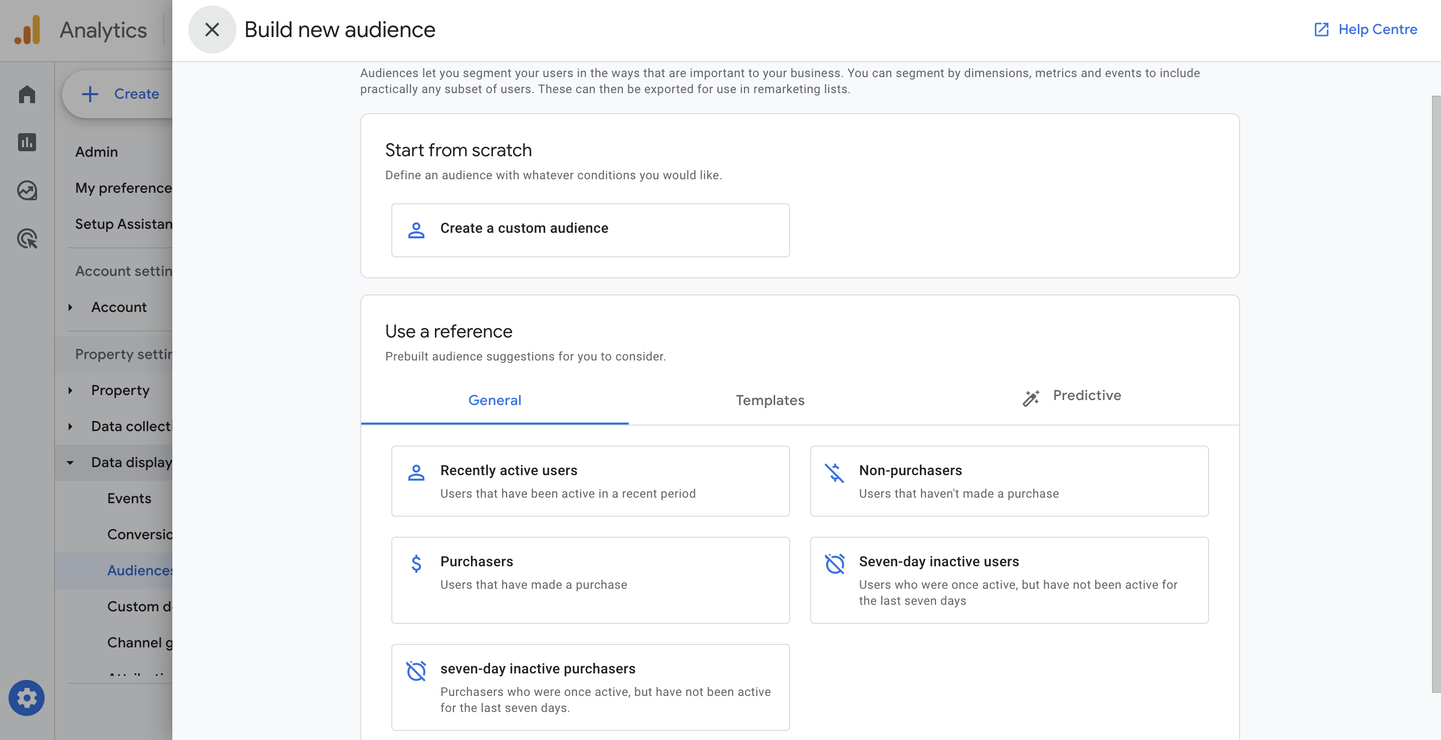Google Analytics 4 audiences