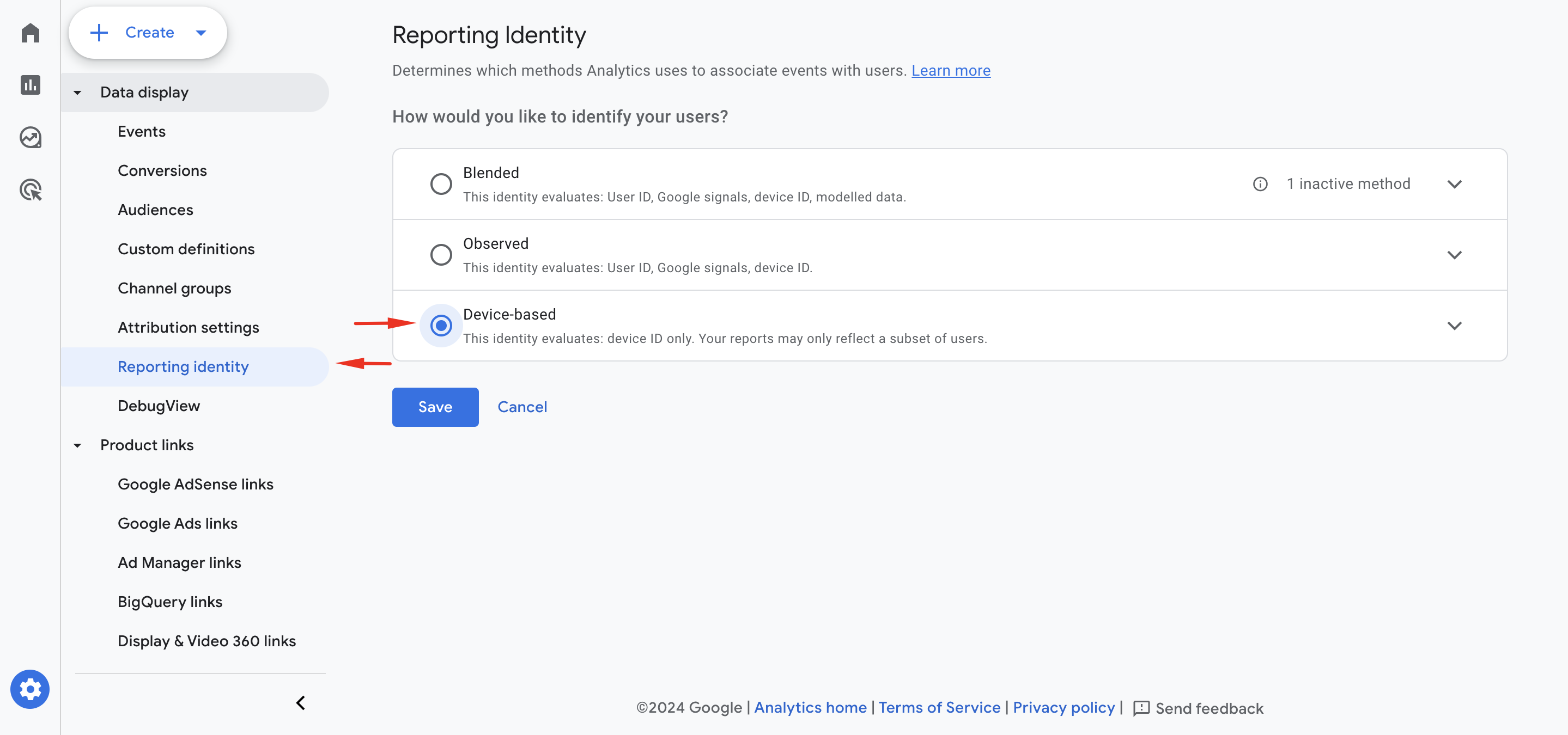 Switch the Reporting Identity