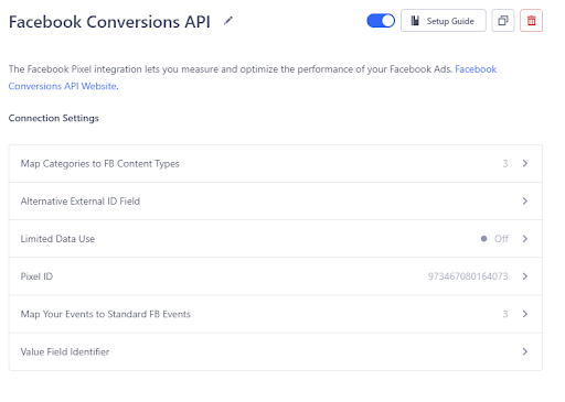 segment fb capi settings