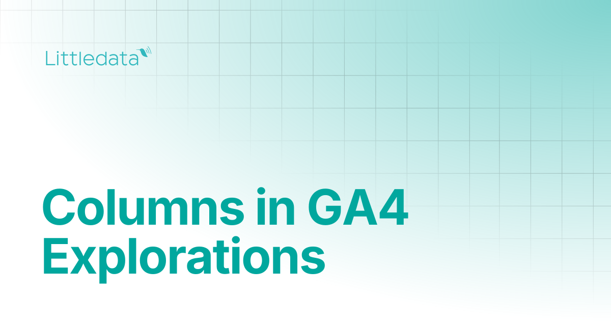 Columns in GA4 Explorations | Littledata Help Center
