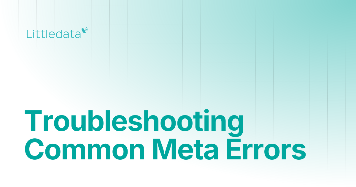 Troubleshooting Common Meta Errors | Littledata Help Center